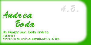 andrea boda business card